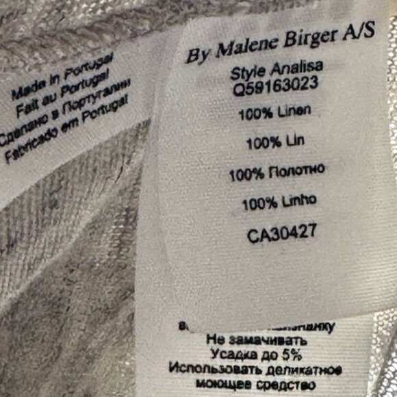 By Malene Birger Analisa T-Shirt XS | NWT Grey Linen Deep V-Back Minimalist Top - Picture 11 of 14